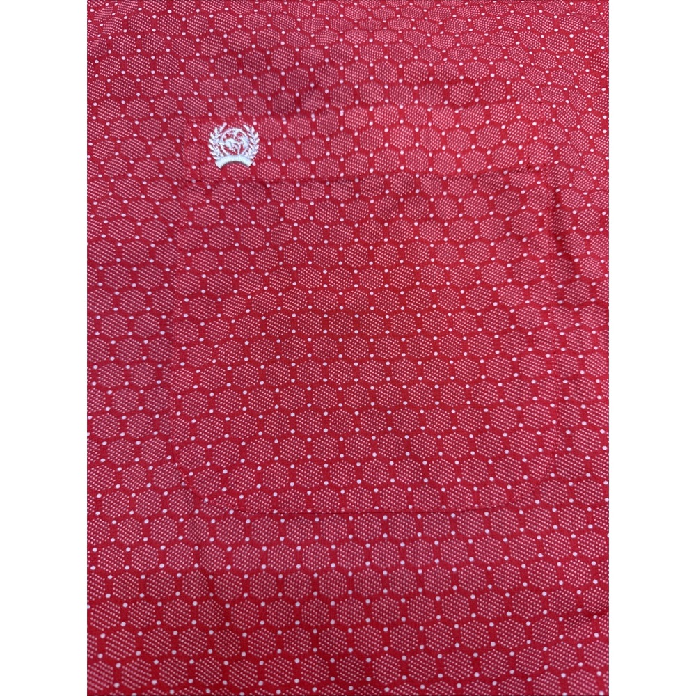 Cinch Western Men's Red Polka Dot Pattern Button Up Long Sleeve Shirt Size Large - Picture 3 of 4